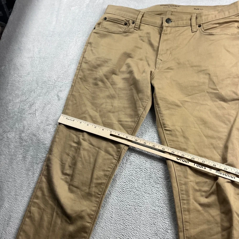 Banana Republic Travel Jeans Mens 33x32 Slim Fit‎ Khaki Tan Stretch Pants
